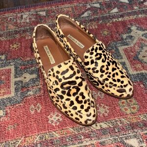 Chelsea & Violet Jenna Calf Hair Flats Leopard Print Size 6.5